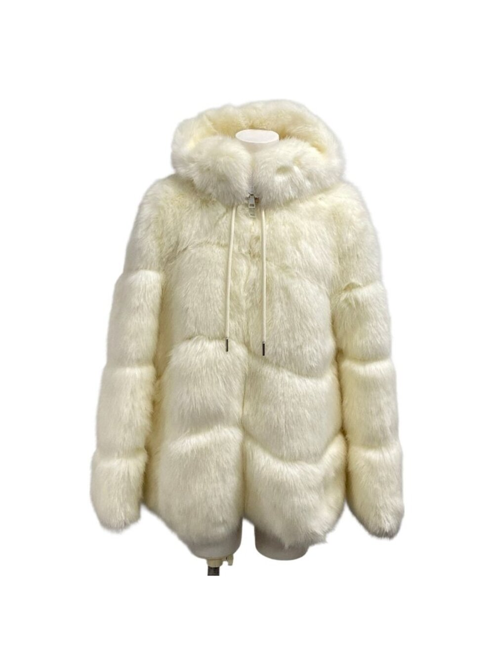Moncler Down Jacket XS Epilobe White Long Sleeve Faux Fur Zip Up Hood 0